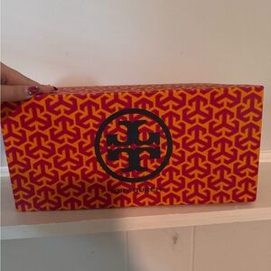 Tory Burch Vibrant Orange and Pink Patterned Box